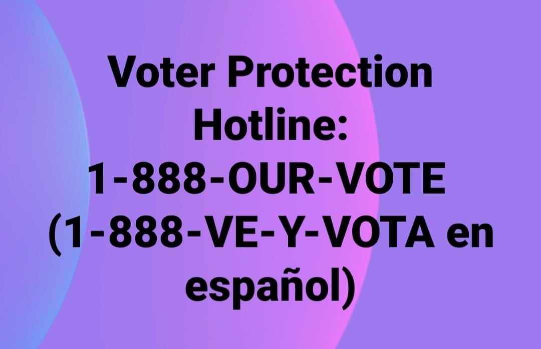 Find your early voting site here:
vt.ncsbe.gov/ossite/

This is the national non-partisan Voter Protection hotline. Please save it, share with everyone you know, &amp; if you experience or witness ANY problems while voting call the Hotline before you leave the Early Voting site!
