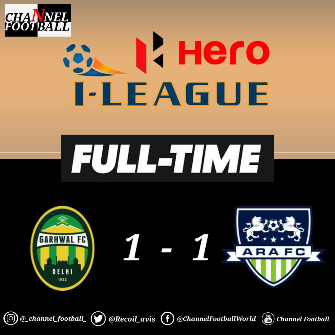 #HeroILeagueQ 
Match 7 :
Full Time

GFC           1️⃣
ARAFC     1️⃣

#indianfootball #ileague #HeroILeague #IleagueQualifiers  #GarhwalFC #ARAFC #GFCARAFC