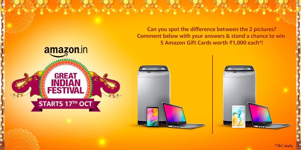 Can you spot the difference?
Share your answers in the comments below and 5 lucky winners stand a chance to win Amazon Gift Cards!

T&amp;C Apply:bit.ly/TnCTW

#AmazonGreatIndianFestival