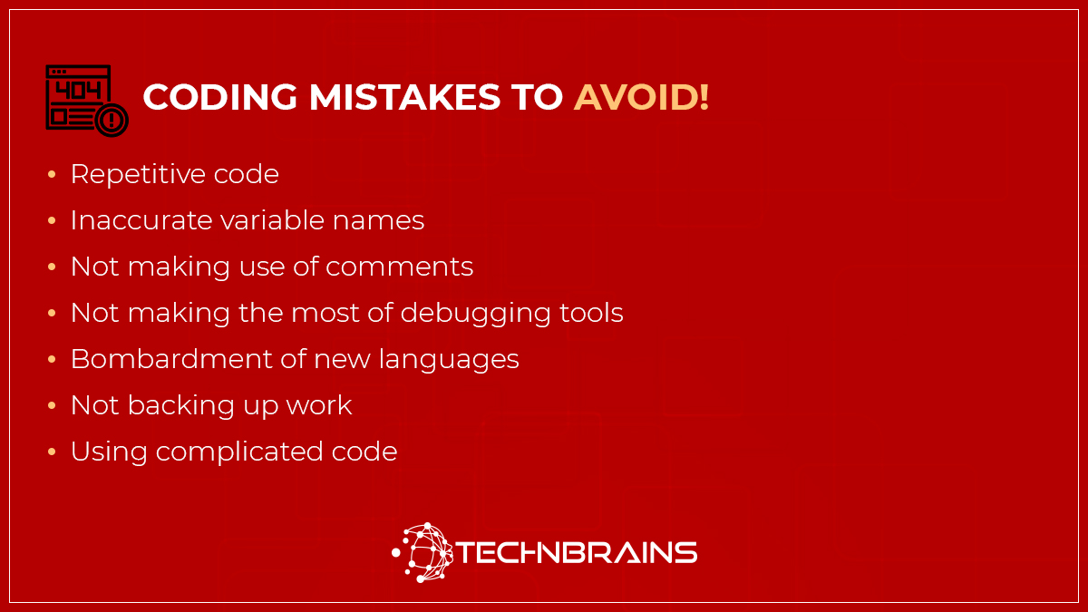 technbrains's tweet image. Coding mistakes can bring about more problems. We’ve compiled a few tips to help you prevent programming blunders and keep your code impactful.
Let us know in the comments below if you have any coding advice to share with us!
#technbrains #codingmistakestoavoid #codingtips