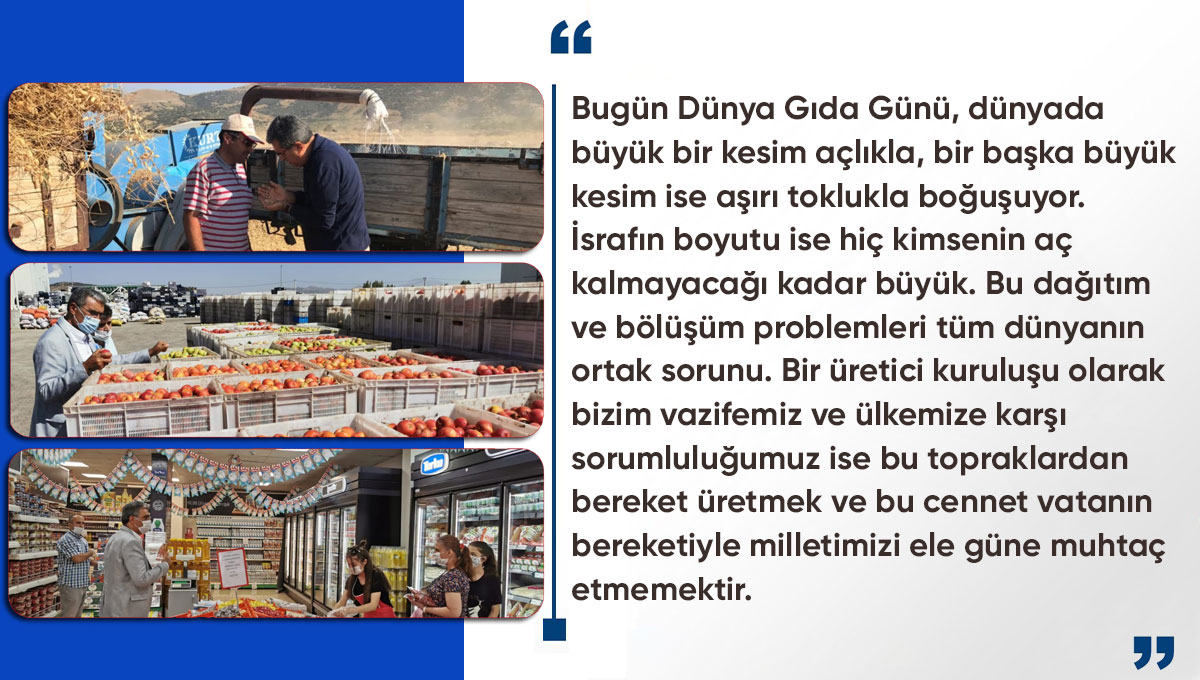 Dağıtım ve bölüşüm problemlerini aşmış, israfın azaldığı hiç kimsenin yatağa aç girmediği bir dünya dileğimle #DünyaGıdaGünü’nü kutlarım.