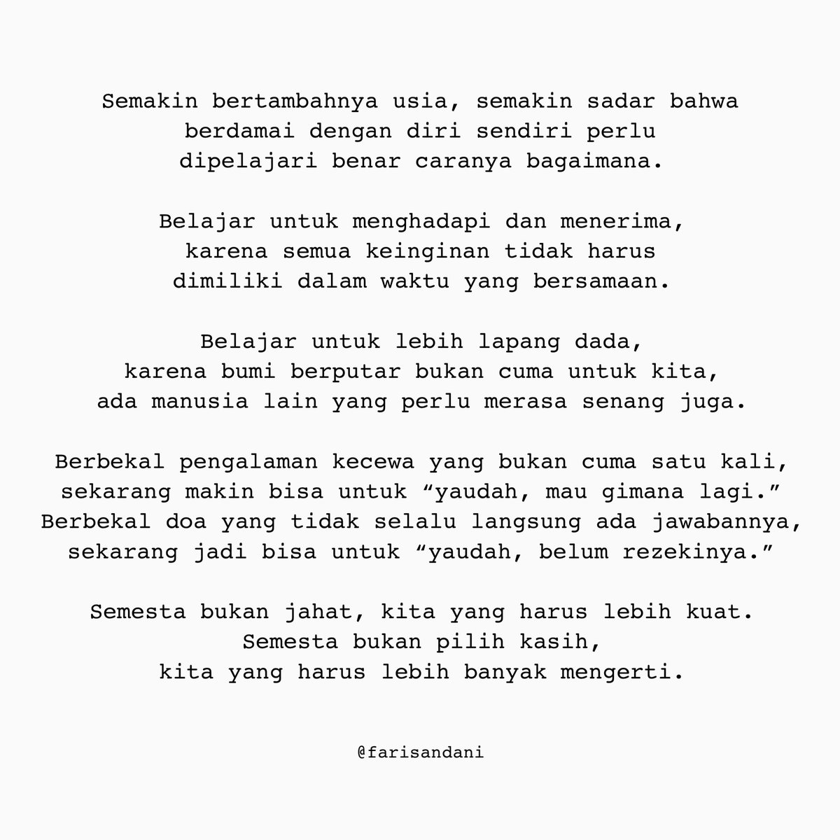 Demi sebuah rasa tenang.