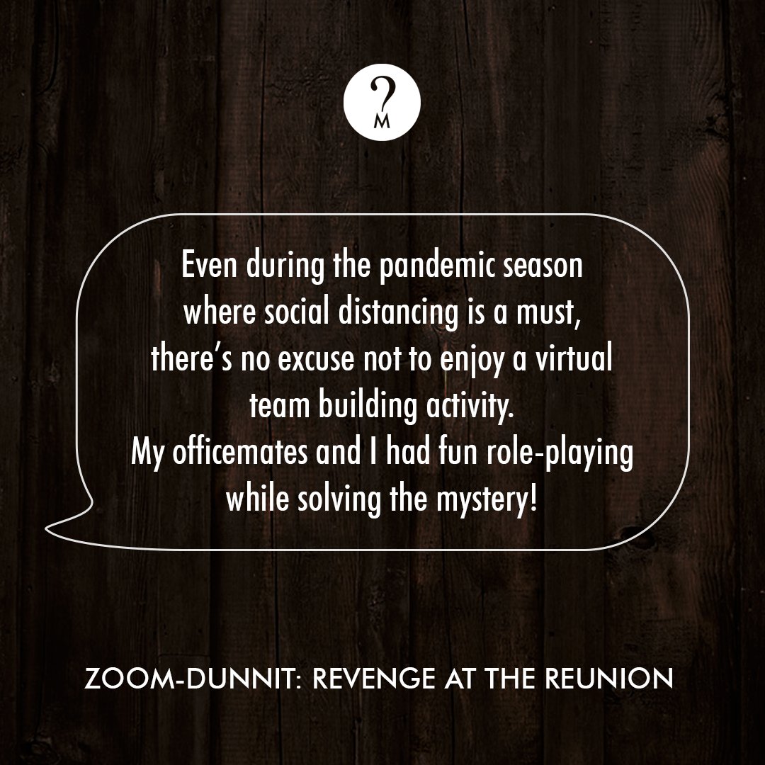 Thank you for the wonderful words, Mystery Lovers 🖤⠀
⠀
Strengthen your team's bond with Mystery Manila! We had fun hosting your team building activity, see you in the next one!