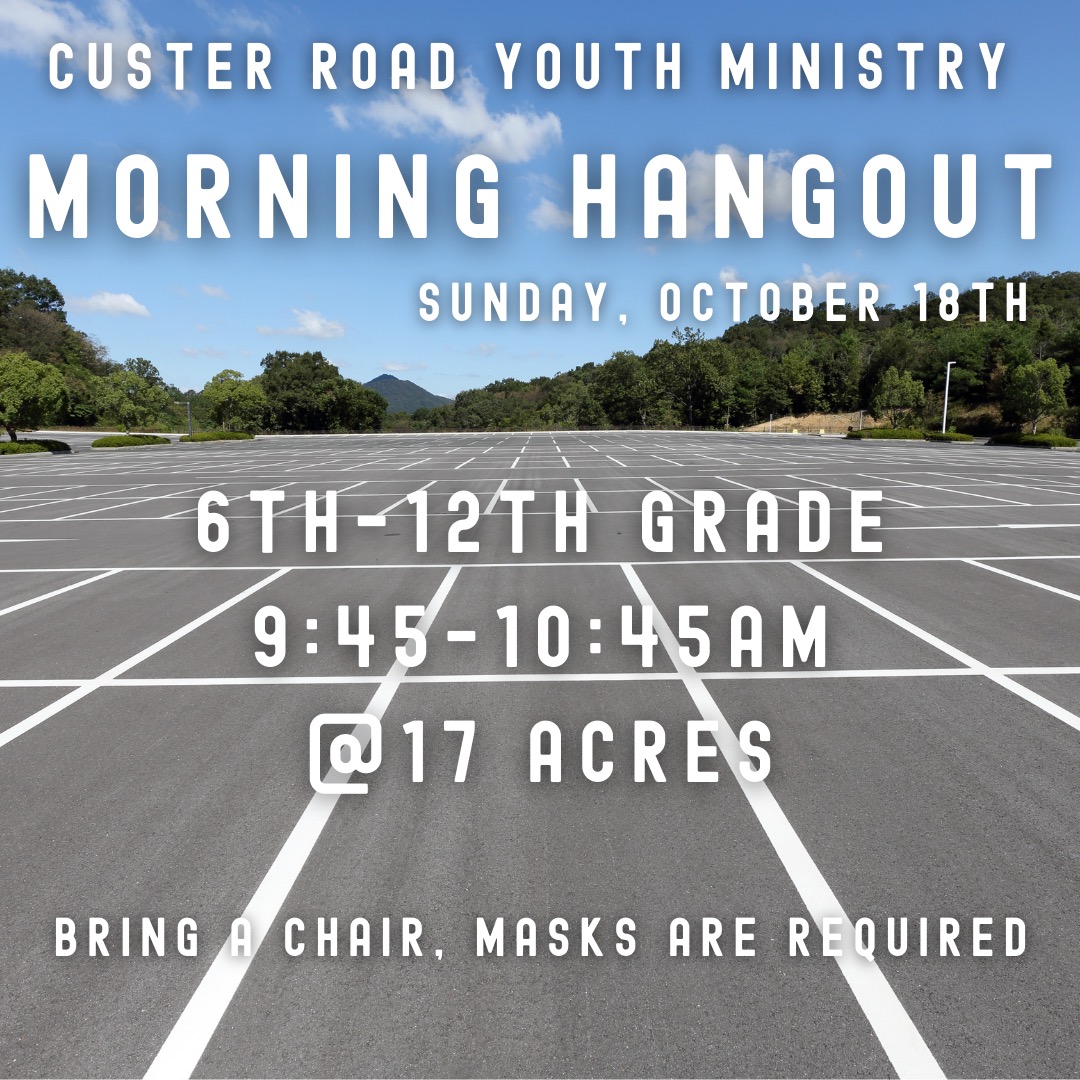 cryouth's tweet photo. Custer Road Youth News for Sunday, Oct. 18th https://t.co/ZmB9Szma59 https://t.co/eHdT00Q3yN