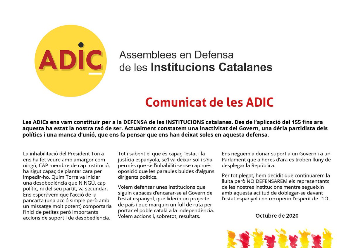 adic_IRTA's tweet photo. 💥 COMUNICAT | Volem accions i, sobretot resultats @Esquerra_ERC
@JuntsXCat @cupnacional
"Continuarem la lluita però NO DEFENSAREM els representants de les nostres institucions mentre segueixin doblegant-se davant l’estat espanyol i no recuperin l’esperit de l’#1Oct."
#Adics https://t.co/ZNCtmTNV0T