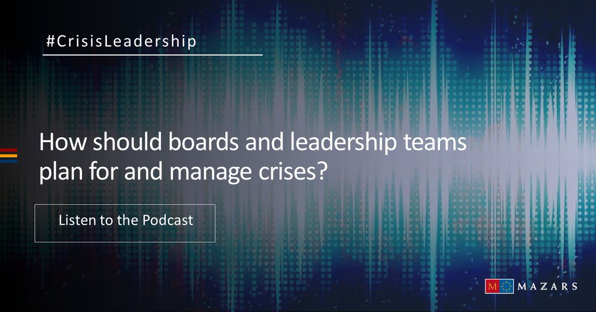 How should boards and leadership teams plan for and best manage crises that confront them? Listen to our Crisis Leadership #Podcast with Matt Dalton of Mazars and Prof. Ludo Van Der Heyden of <a href="/INSEAD/">INSEAD</a> in association with <a href="/BoardAgenda/">BoardAgenda</a>. #Leadership bit.ly/3d2bT3w