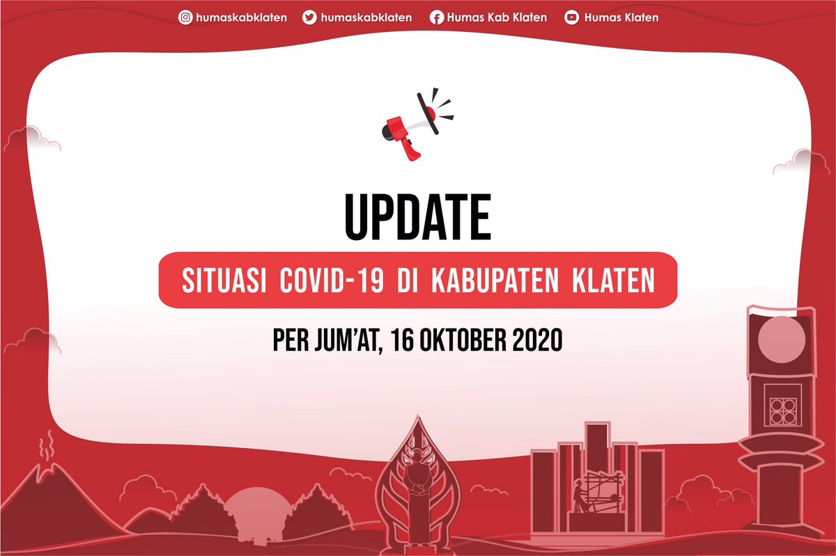 Update informasi terkait situasi Covid-19 berdasarkan data dari Dinas Kesehatan Kabupaten Klaten, per Jum’at (16/10) pk.12.00 WIB :Cc.  @ganjarpranowo  @humasjateng  @DinkesKabKlaten  @ombudsmanjateng - A Thread -