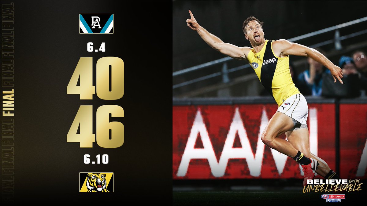 The Tigers are through to another Grand Final! 

Read the match report from an incredible preliminary final: afl.to/37dAnWU