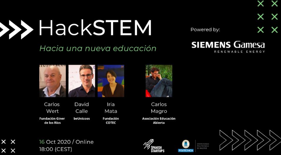 La_UPM's tweet image. Esta tarde, la digitalización y la modernización de la educación son las protagonistas de las mesas redondas, VIRTUALES de  #hackstem. ¡Inscríbete!  upm.es/e-politecnica/… @SiemensGamesaES  @spanishstartup_ #somosUPM #nosoloingenieria