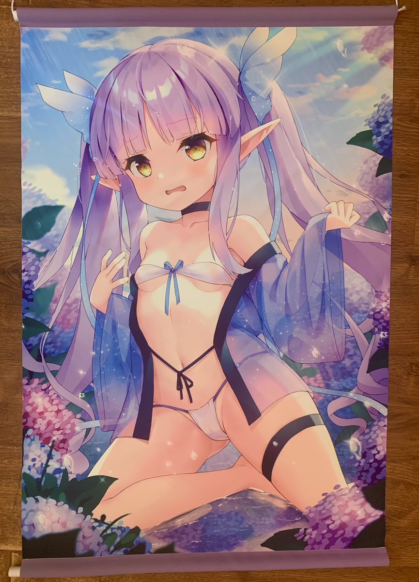 今週末のコミ1にて頒布予定の新刊セットに入るキョウカちゃんのb2タペストリーが届きました!生地はダブルスエードです～お気に入る方は当日にぜひ!
#comic1 #プリコネR 