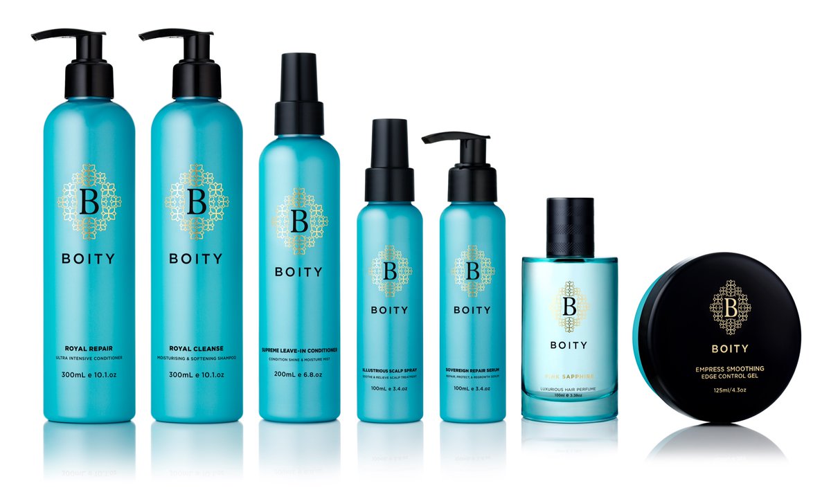 Boity's tweet photo. Another win for the black girl! 👸🏽
I introduce to you, the Boity Hair Care Collection.

My gift to you and your crown, an amazing luxurious haircare step system range for Types 3 and Type 4 hair.
💃🏾😍😁👑💕 #BoityHairCare https://t.co/AB69KBAqFS