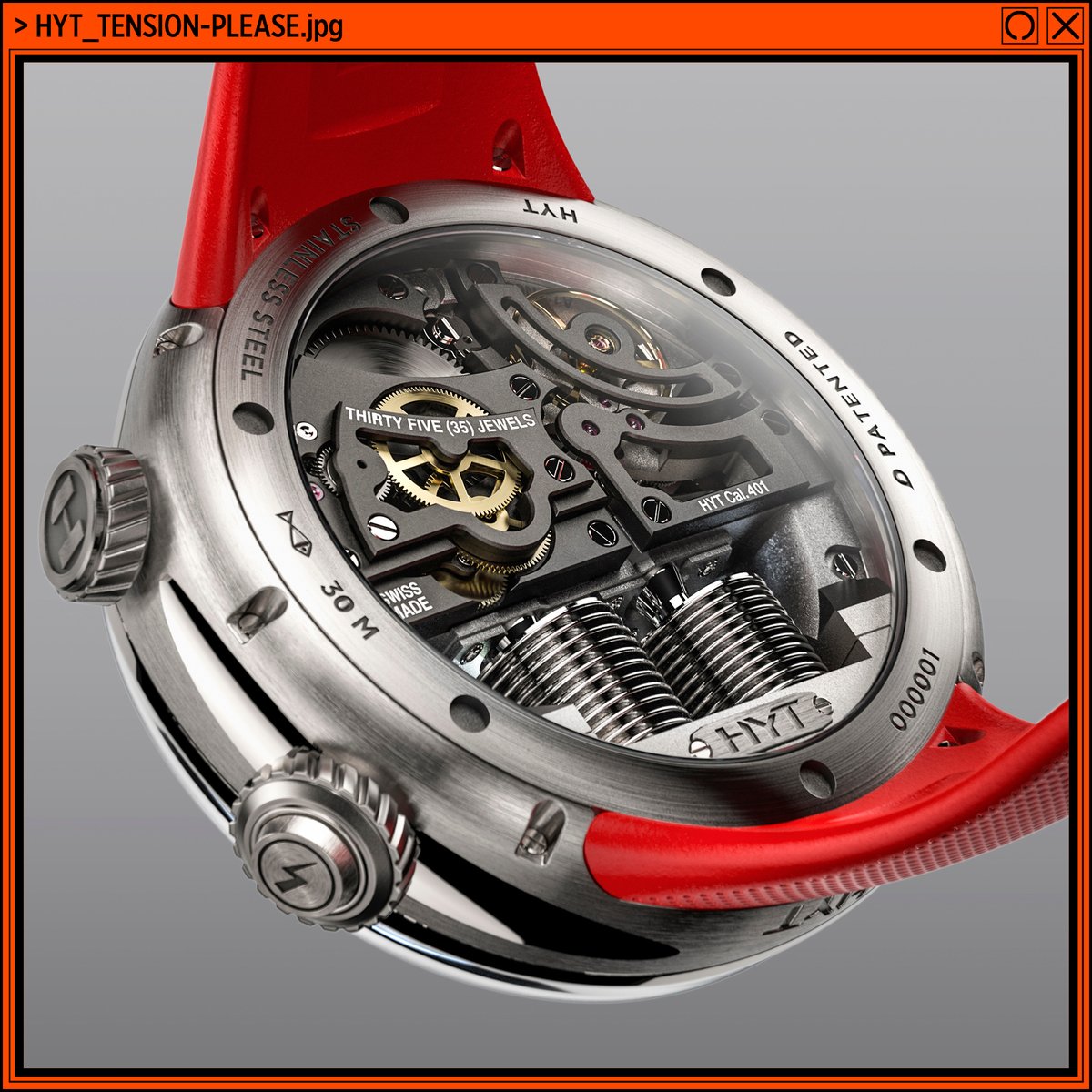 HYTWatches's tweet image. IN THE HYT FLOW, OPPOSITES DO FAR MORE THAN ATTRACT – THEY FORM A RICH SOURCE OF DESIGN ENERGY. #glowwiththeflow #timeisfluid #hytwatches