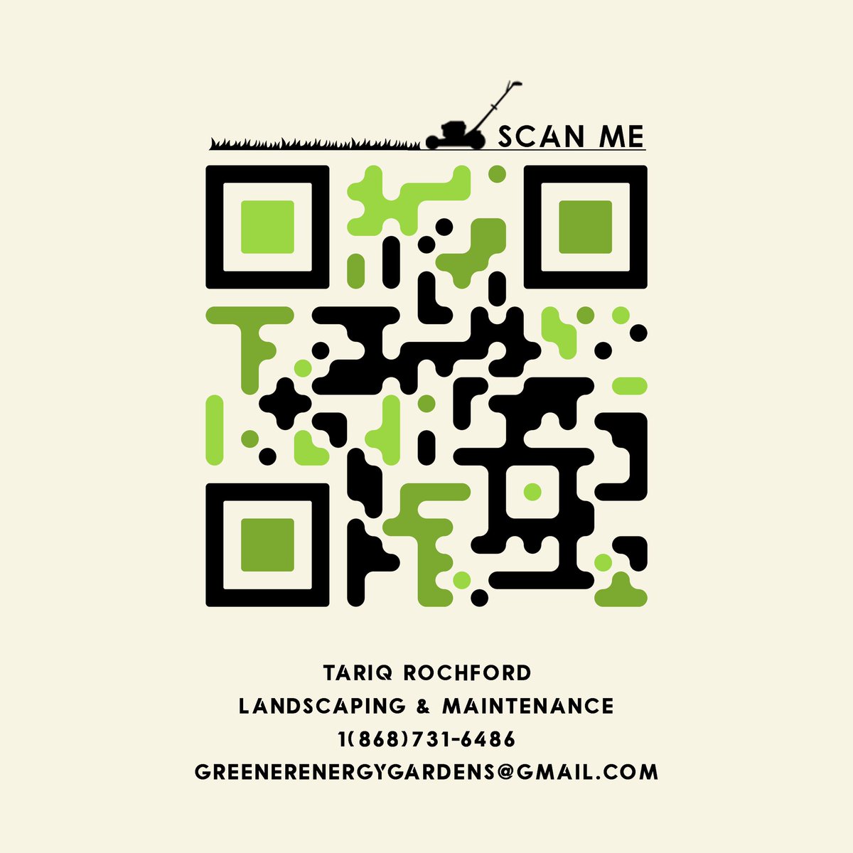 Fed up of the gardeners waking you up on a morning with their loud engines? 

Save the QR code, tell your neighbors to give us a call. 
#GreenerEnergyGardens #Quiet #EmissionFree