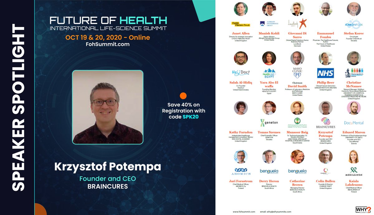 BraincuresLTD's tweet photo. #BRAINCURES will be speaking at @summitfoh's Future of #Health summit #BiotechStartups session at 11:30 on 20 October 2020

Register👉https://t.co/mDlDEjSuOW

#Biotechnology #Biotech #pharma #Startups #SDG17 #BusinessOfBiotech @LBICLondon @OneNucleus @OBN_UK @BIA_UK @IAmBiotech https://t.co/hiioBa0aD2