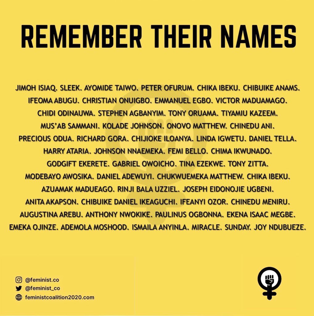YDPinfo's tweet photo. Fallen heroes, say a name and retweet! 
#EndSARS 
#EndSWATNow 
#EndSWAT 
#anon https://t.co/YEfVtcdQEp