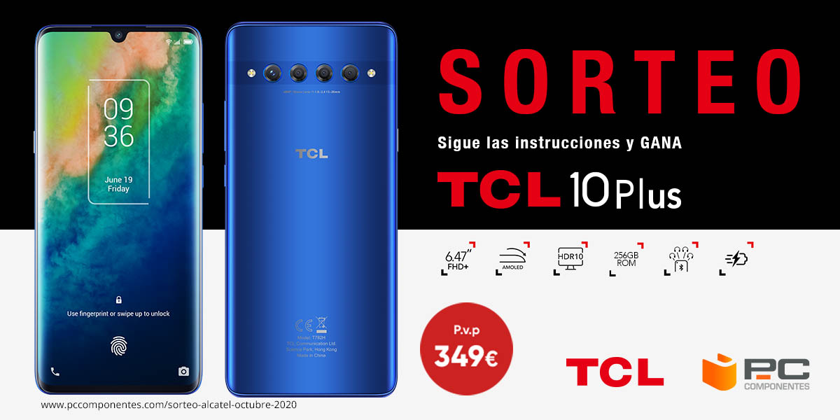 pccomponentes's tweet photo. 🔥SORTEAZO ÚLTIMA OPORTUNIDAD🔥

🚀 ¡Llévate este smartphone TCL 10 PLUS con sus cuatro cámaras y su alucinante pantalla!

☝️ RT 🔃 + Sigue a @pccomponentes 
✌️ Comenta con #LlamandoAPcComponentes diciendo para qué usarías este movilazo! https://t.co/jQFlqxujtr