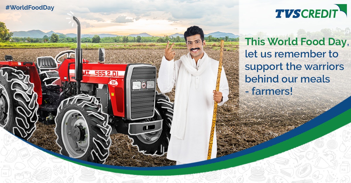 TVSCredit's tweet photo. Together, let us work towards supporting local #Farmers by choosing healthy and locally sourced produce! This #WorldFoodDay, make a conscious effort to opt for sustainability.
 
#TVSCredit #EmpoweringIndia #TractorLoans #UsedTractorLoans #FarmEquipments https://t.co/bDphxOGEb8