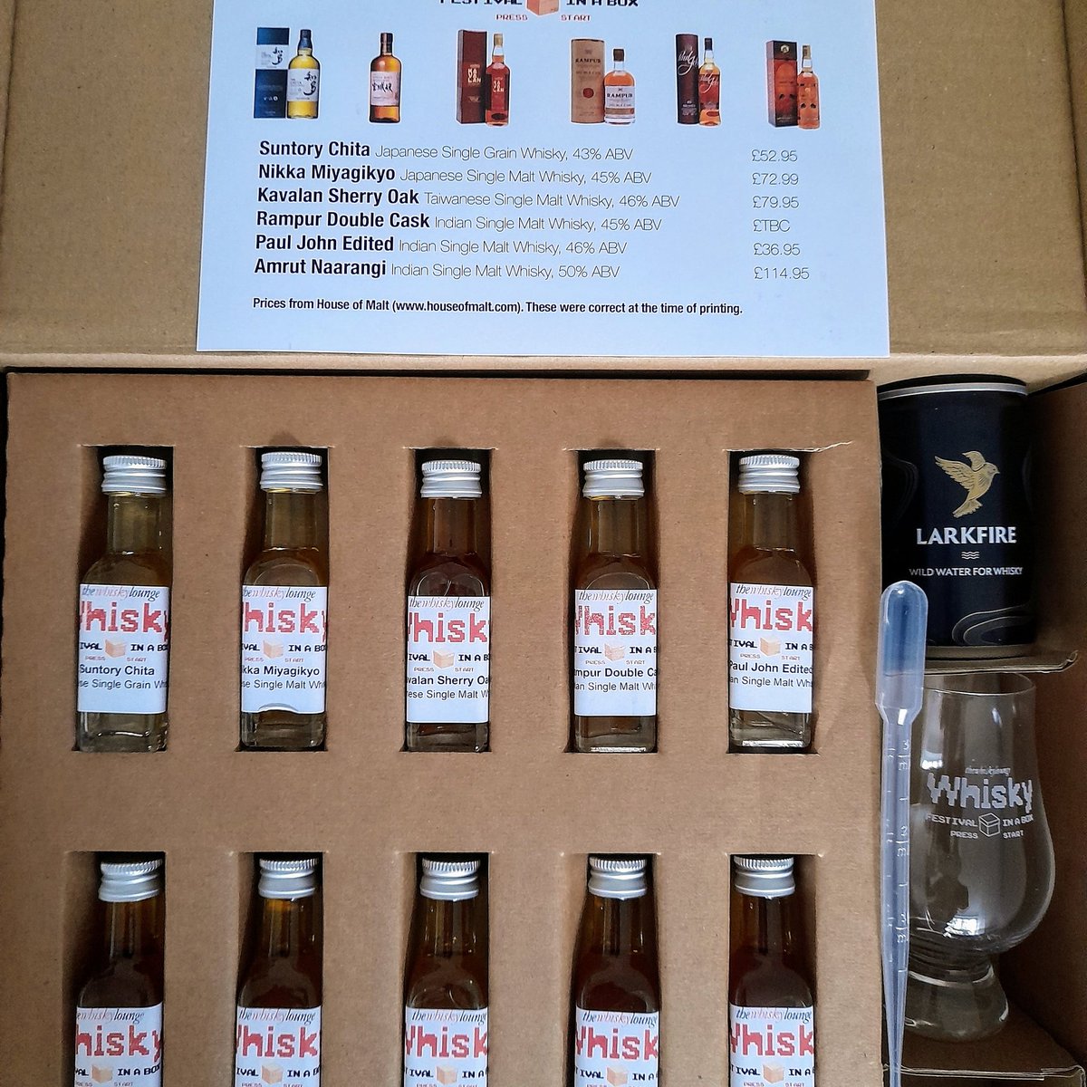 #festivalinabox is almost here! Good selection of Asian #whiskey to try tomorrow with @TheWhiskyLounge