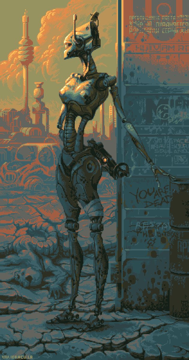 MastersPixelArt's tweet photo. Presenting the awesome #pixelartist @andylittle79 ( 🇷🇺 #russia ) superb #scifi &amp; #fantasy #pixelart illustrations + #nicepixel 2018 Awards winner! ⭐️ featured in #themastersofpixelart vol 3 🧡 info and order links >> https://t.co/KkprPbxZtZ &amp; release video https://t.co/3Pj2zKzyIE https://t.co/KXWsVwpLaJ