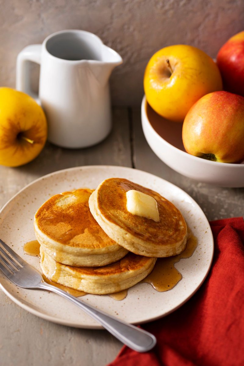 It's Friday - time for a treat! Our fam loves apple pancakes (gotta use those handpicked Macouns). Featured in <a href="/yankeemagazine/">Social Yankee</a> "Once More to the Orchard" issue last month, recipe by Food Editor @amytraverso Check out Amy's new project, The Apple Lover's Cookbook, on <a href="/GMA/">Good Morning America</a>!) 🍎