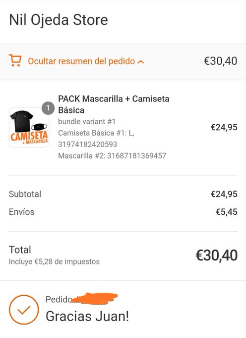@nilojeda @nilojedastore Pedido hecho de este gran pack de Camiseta + Mascarilla Recuerden comprar en<a class="tags" target="_blank" title="On Twitter" href="/?out=eyJ0eXAiOiJKV1QiLCJhbGciOiJIUzUxMiJ9.eyJpYXQiOjE3MjYyNjU4NzEsImlzcyI6InR3cG9ybnN0YXJzLmNvbSIsIm5iZiI6MTcyNjI2NTg3MSwiZXhwIjoxNzU3ODAxODcxLCJyZWRpcmVjdF91cmwiOiJodHRwczovL3R3aXR0ZXIuY29tL25pbG9qZWRhIn0.v4F8piKu-1ruptFelNf27wGQn_imyj2aFauMZfotzzGOD50OIjq5snXH0NNV6OATG7CV9fo-LpO28-t6gx2X7Q">@nilojeda</a><a class="tags" target="_blank" title="On Twitter" href="/?out=eyJ0eXAiOiJKV1QiLCJhbGciOiJIUzUxMiJ9.eyJpYXQiOjE3MjYyNjU4NzEsImlzcyI6InR3cG9ybnN0YXJzLmNvbSIsIm5iZiI6MTcyNjI2NTg3MSwiZXhwIjoxNzU3ODAxODcxLCJyZWRpcmVjdF91cmwiOiJodHRwczovL3R3aXR0ZXIuY29tL25pbG9qZWRhIn0.v4F8piKu-1ruptFelNf27wGQn_imyj2aFauMZfotzzGOD50OIjq5snXH0NNV6OATG7CV9fo-LpO28-t6gx2X7Q">@nilojeda</a><a href="/tag/skingrefg"class="tags"><span>#skingrefg</span></a><a href="/tag/teamgrefg"class="tags"><span>#teamgrefg</span></a>