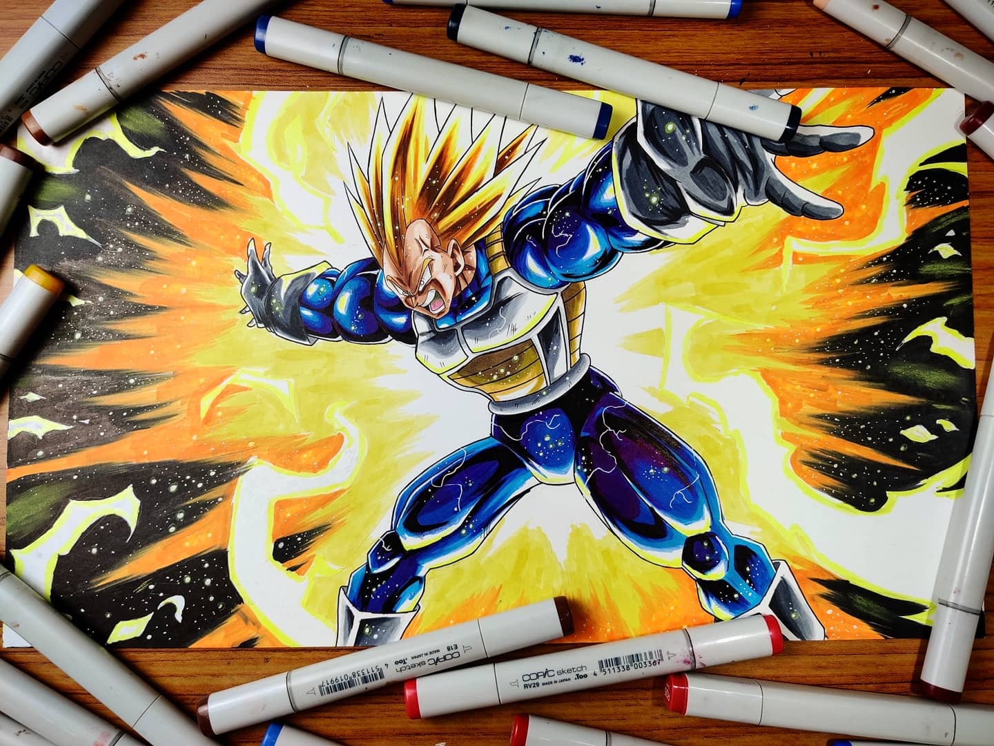 Finish drawing of Goku vs Vegeta Dragon Ball Z ✍🏽 #drawing