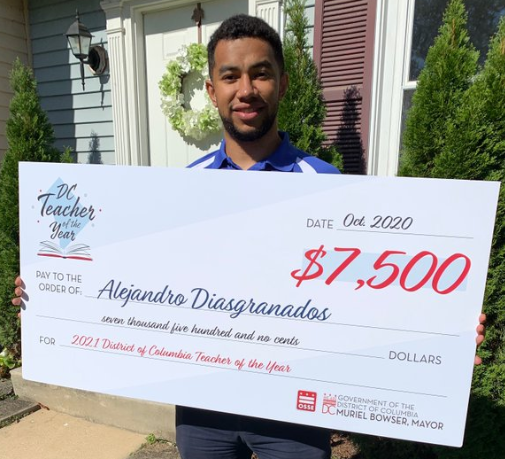 scotteabbott's tweet photo. Delighted that elementary ELA &amp; social studies teacher Alejandro Diasgranados (Aiton ES) is DC's 2020 Teacher of the Year, with social studies teachers Shelina Warren (Dunbar HS) &amp; Lauren McKenzie (Ron Brown HS) recognized as finalists. Congrats to all! https://t.co/hzmvPUH6ql https://t.co/roomhopdyz