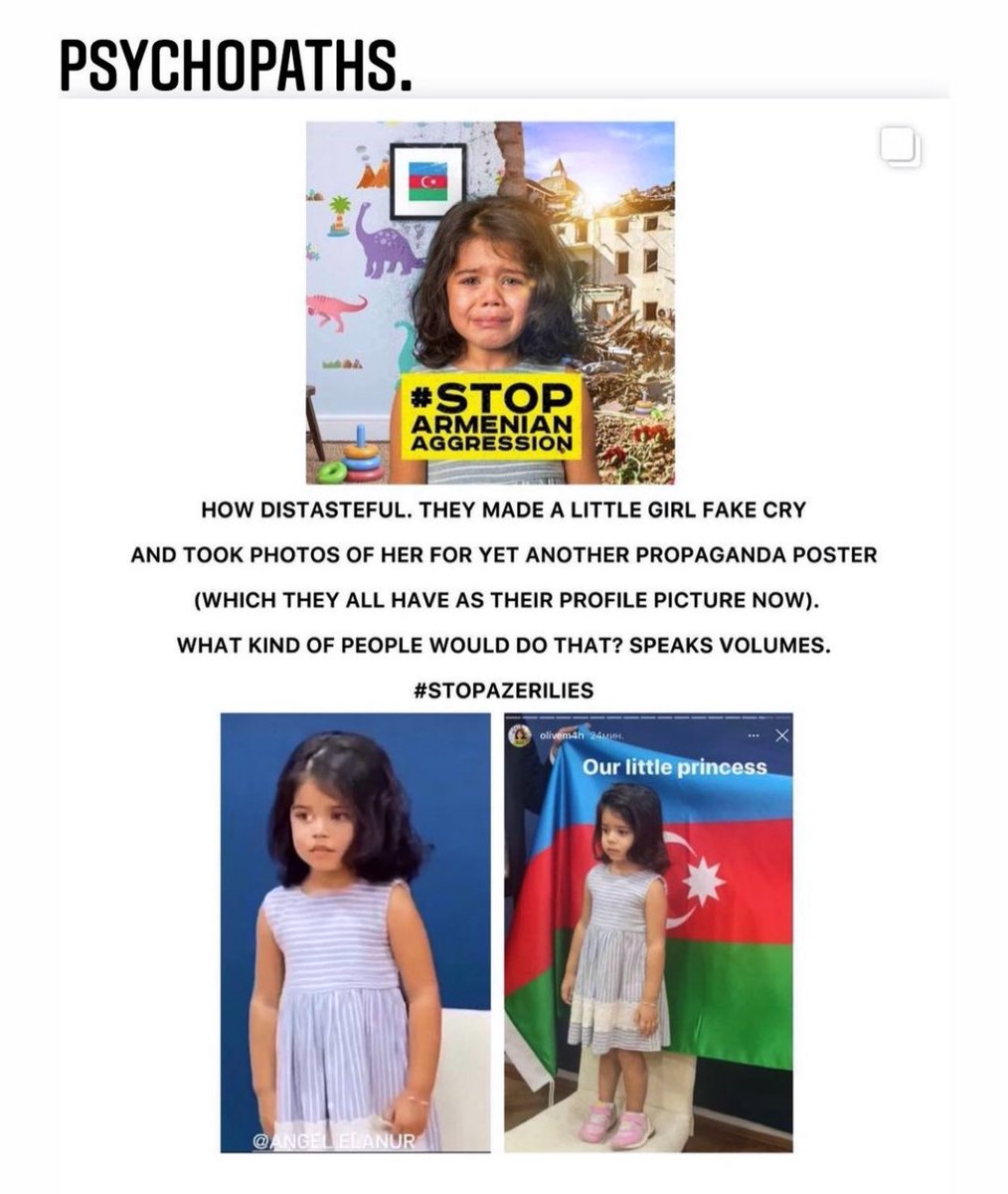 TeamFallowwBack's tweet image. What is wrong with you azeri people, this little girl is acting &amp;amp; the videos are out too. Another loss for #terroristaliyev #terroristerdogan #StopAzeriAggression @azpresident you people are disgusting. #Armenia is #Artsakh