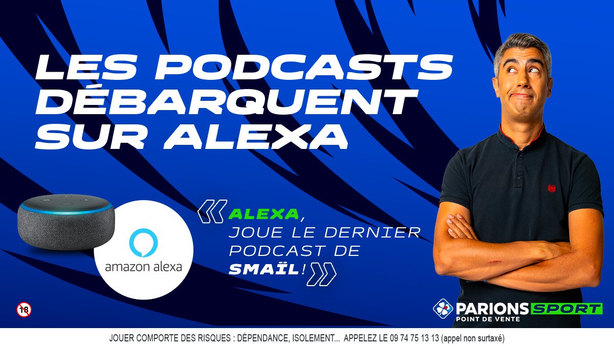 ParionsSport_EL's tweet image. Maintenant, si vraiment vous avez #PasLeTime, vous pouvez même demander à Alexa de vous diffuser le dernier episode avec Smaïl pour l&apos;écouter pendant que vous pariez.