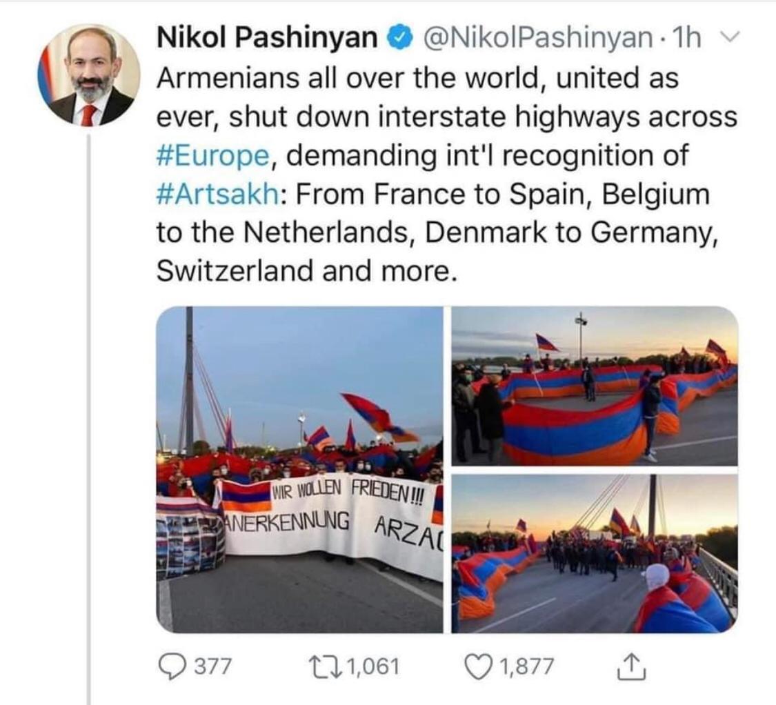 samirgarazade's tweet photo. #Pashinyan is calling for chaos in #Europe. It's #Armenian Premier Minister's #provocation - does he really understand? https://t.co/fT1h90AgNV

#stoparmenianagression
#stoparmenianterror
#StopArmenianTerrorism 
#StopArmenianOccuppation 
#artsakhwrong
#karabakhstrong https://t.co/z7tZPC2MYJ