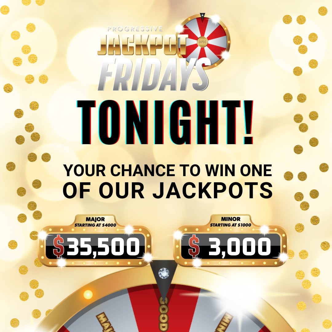 DFICasino's tweet photo. β¨TONIGHT AT 8PM! YOUR CHANCE TO WIN $35,500! π°
SPIN to WIN our Major or Minor Jackpot!
.
.
#winner #yycnow #calgarywins #yyccasino #yycevents #yyc #calgary #casinolife #werefun https://t.co/MfMsSR4mfP