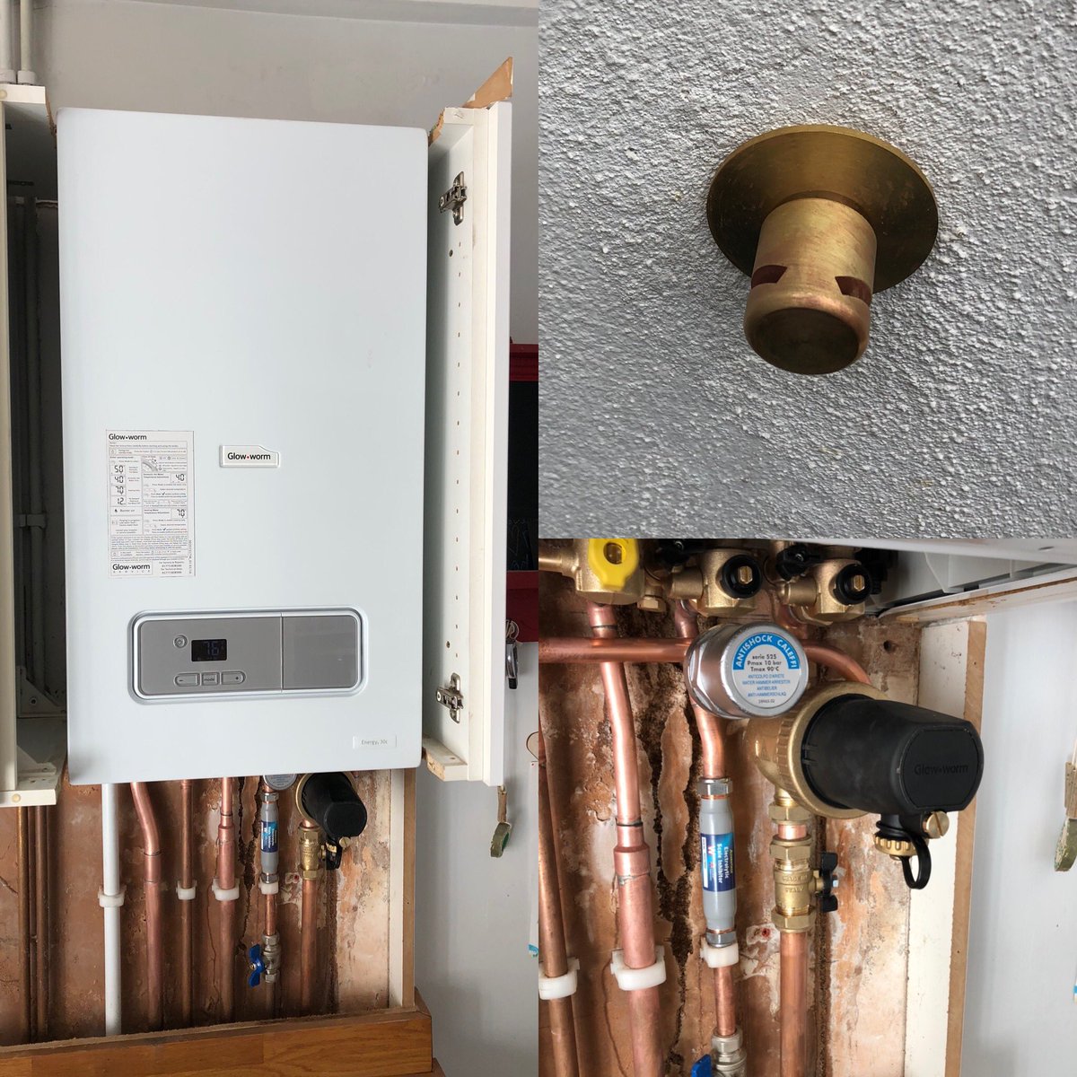 warmzonegroup's tweet photo. #Week46 one out one in @glow_wormclub #Energy7 #combi #boiler complete with #powerfilter reused existing GW Climapro1 #client notes that new boiler is much quieter & rads much hotter than b4. #clubenergy #keepbritainglowing #approved #gassafe #boilerplus #weathercomp #sussex https://t.co/f1mGgYuux0