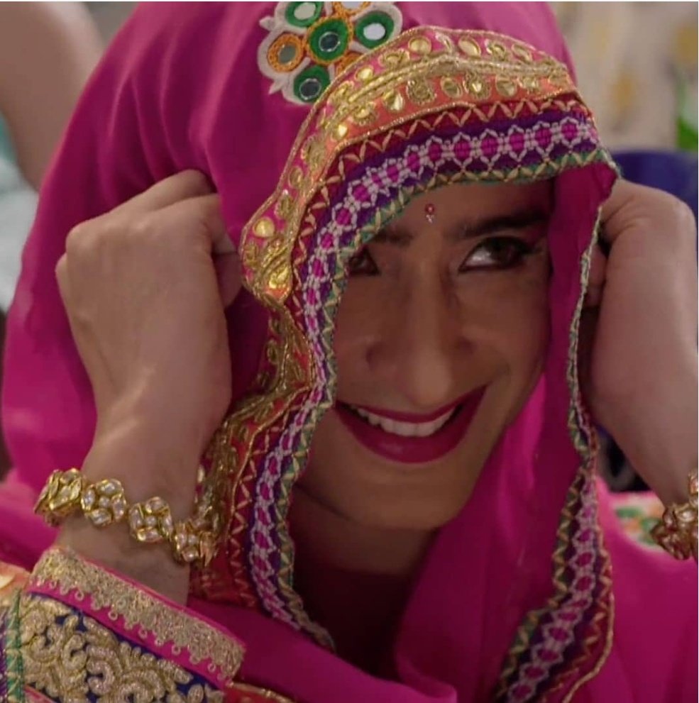 Stylish AbirThe look..u know whichwhen Ajeeb Rajvansh disguised in a pink lehenga n dupatta covering his face this time made Abir look too pretty Those dark eyes n pink lips n his voice could make all boys fall fr him I love this expression btw  #EvergreenShaheerAsAbir