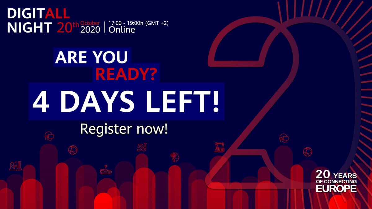 careers_huawei's tweet photo. 4 DAYS LEFT! 😎 Join our #DigitALLNight2020 online event on Tuesday, 20th October and don't miss the chance to participate in our #luckydraw and win amazing prizes! Register now with your student email https://t.co/AdSFwMsO57 🎓 #DN2020 #technology #science https://t.co/feCjYQQ5eU