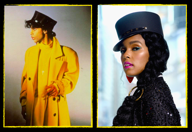 The hat pops up in popular culture amongst musicians often, like Janelle Monae’s recent (& one of many) homages to her mentor & friend.It may be a coincidence but could Prince be referencing this crucial part of Black history?