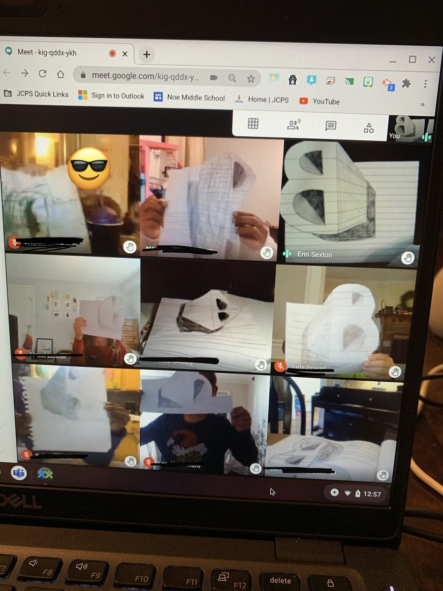 artESBloom's tweet photo. We finished our optical illusion Bloom Club with a “B”ang!!! Check out these awesome B’s popping out of our paper!!! (My camera only looks backwards for me). Awesome job Bulldogs!! @BloomBulldogs https://t.co/GVPuAqaqHI