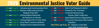 cejaaction's tweet photo. What are the environmental justice priorities on the November 2020 ballot? Check out 2020 #EJVoterGuide by @CEJAPower at https://t.co/kzEyrGx8yP for the only statewide POC-led voter guide focused on environmental issues #GOTV https://t.co/mmrPwwjomd