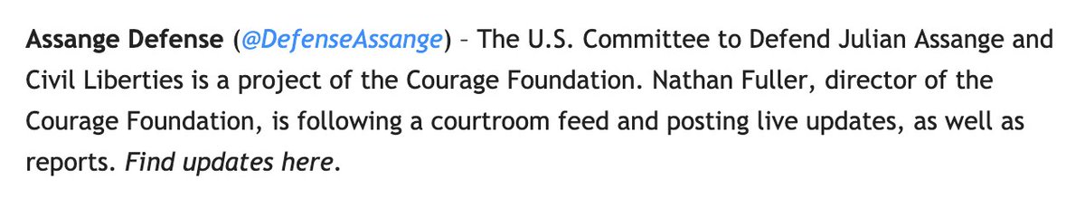 According to their website,  http://AssangeDefense.org , they're a project of the  @couragefound called the U.S. Committee to Defend Julian Assange and Civil Liberties. The coalition includes lawyers, human rights defenders and  #FreePress advocates. More from  http://Shadowproof.com :