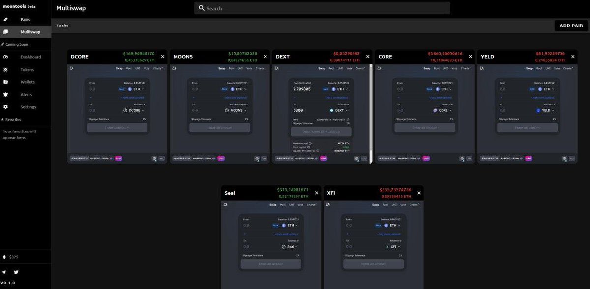 CryptoExpert101's tweet photo. Moontools offering a grater experience when trading multiple coins on Uniswap. They will close the free beta soon. You will need $MOONS Tokens to use their platform. Expect a price pump🚀🚀

Circ: 27.5 K
 $10
Cap $275k

Web: https://t.co/fjyV55MspH

https://t.co/UxFjACpkZM https://t.co/8m35fAdfMU