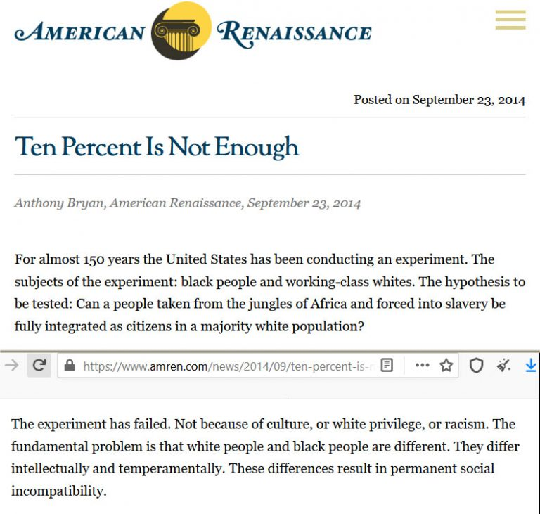 On Aug 26, Bryan shared an excerpt from an essay published on the white supremacist website American Renaissance. The essay argues for a white-led revolution in the United States on the specious idea that white people have better intellects and temperaments than Black Americans.