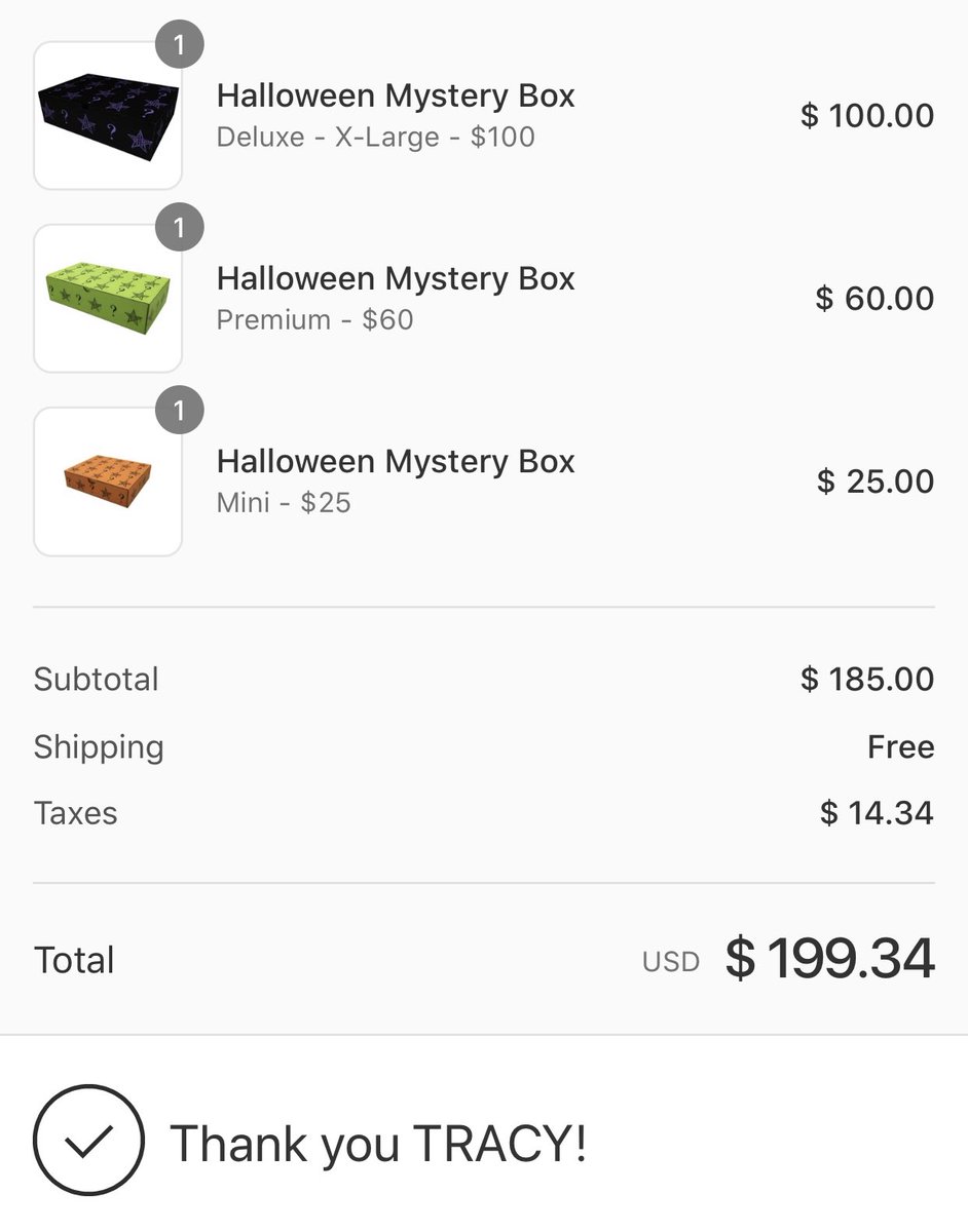 tracymonster's tweet photo. When @JeffreeStar Mystery Boxes are an obsession 😳 #JeffreeStarCosmetics #halloween #halloweenmysterybox #mysterybox #obsessed #gottahaveit https://t.co/YjxT8mS9ML