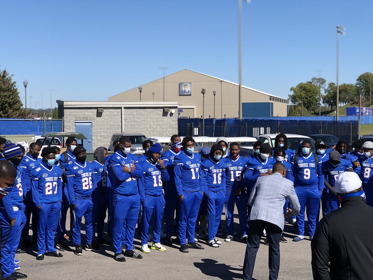 TSU_Tigers's tweet photo. Director of Athletics Dr. Mikki Allen speaking to @TennStateFB #BigBlueRising https://t.co/YhVzkMJEH1