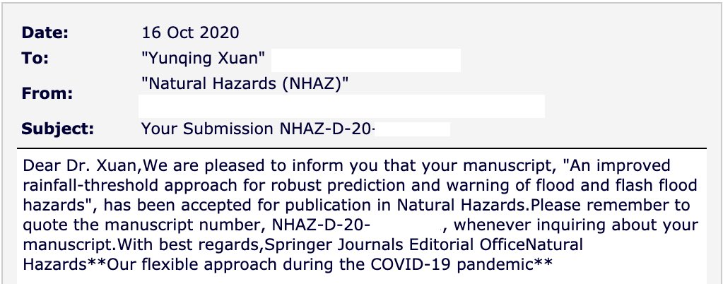 HydroinfoEU's tweet photo. Another paper out of my collaboration with Prof Cristiano Almeida @Cristia69410423 team @UFPBoficial #Brazil on #flashflood Couldn’t be happier to see it was accepted straightway by @SpringerGeo Natural Hazards after minor revision. More to follow… https://t.co/Pmj4pDMofA