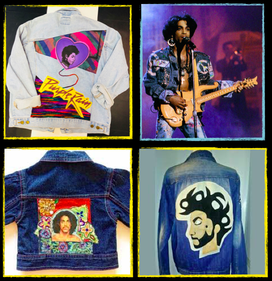 Fans have been wearing Prince on them for decades now. The custom clothing communicating to other purple fam worldwide. Even the estate are offering a DIY look-a-like denim jacket.