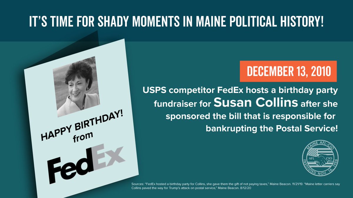 MEAFLCIO's tweet image. Now that&apos;s shady! #mepolitics #Labor2020 @AFLCIO #SaveThePostalService #SusanCollins