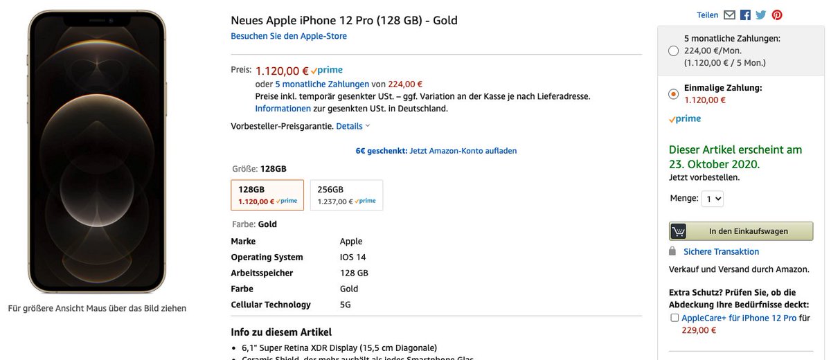 iPhone 12 Pro mit Verkauf &amp; Versand durch Amazon apfeleimer.de/news/iphone-12…