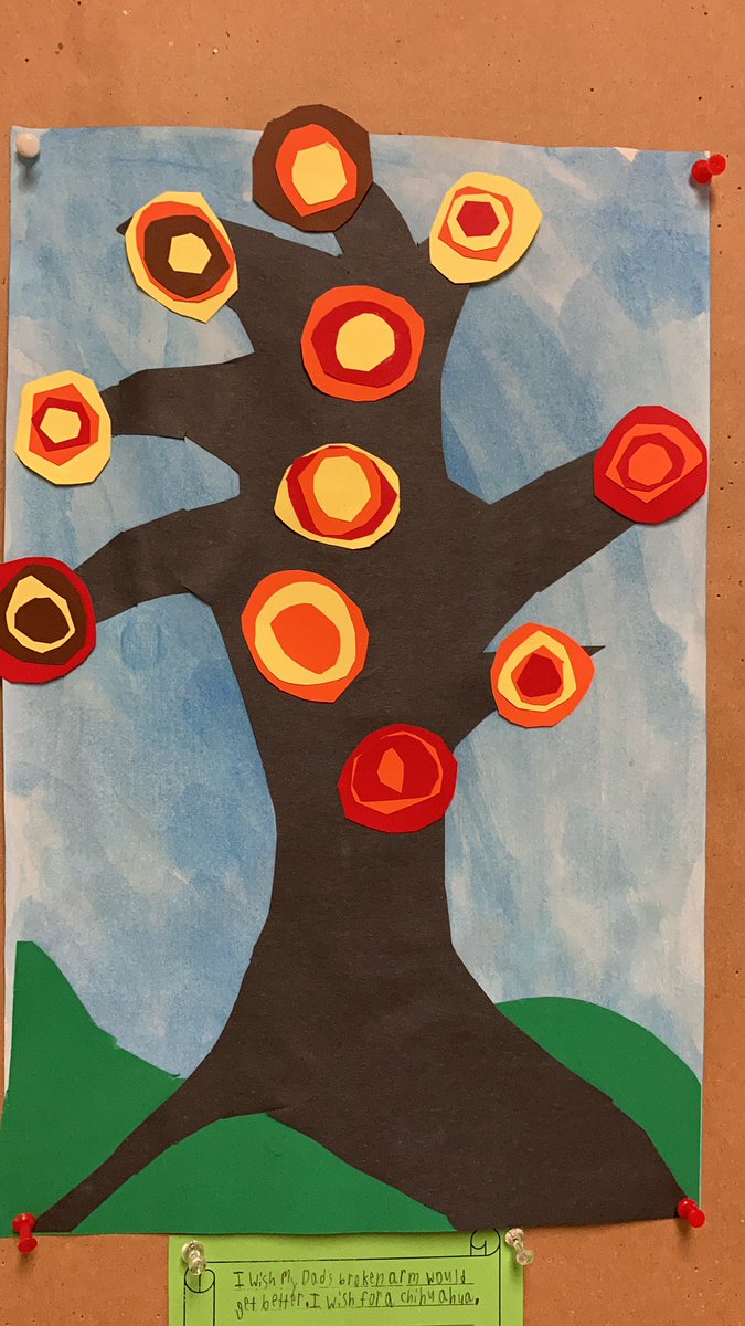 TDSB_IRC's tweet photo. Wishtrees in the style of Wassily Kandinsky from Ms Hagen’s Class. https://t.co/pQtN7Pjvrk