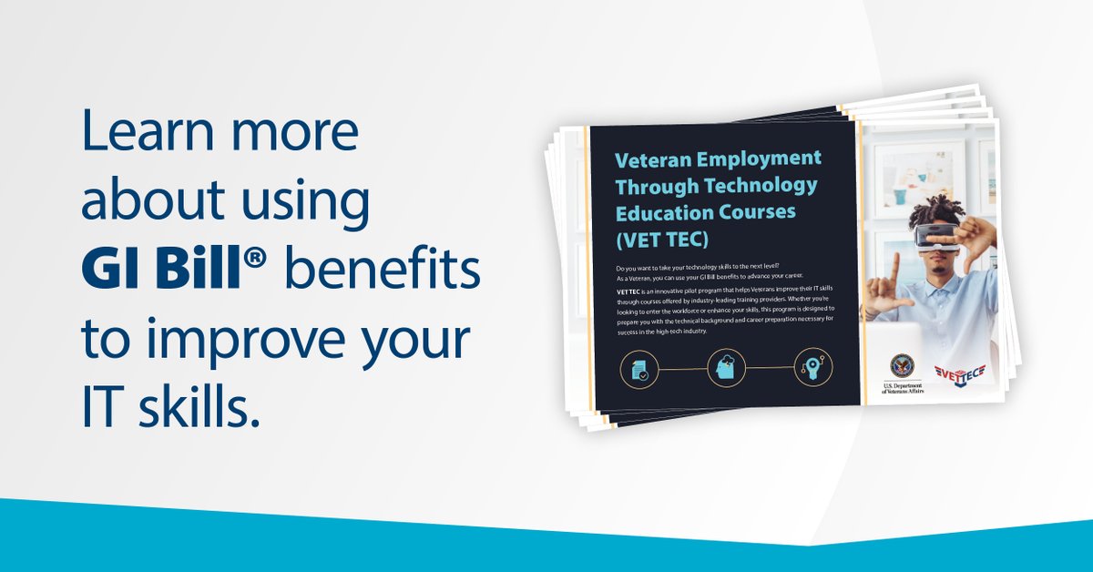 VET TEC helps Veterans improve their IT skills through industry-leading training providers who offer IT courses. 💻Learn more with VET TEC Student Postcard and stay tuned for an exciting update this month ➡https://t.co/lKIVIsGFEH https://t.co/iDZeyfUksK