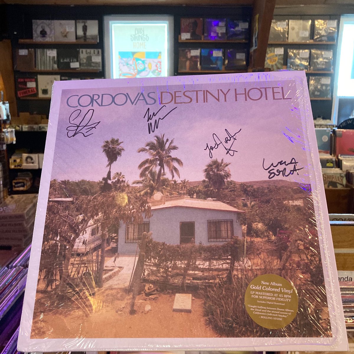 Happy record release day, <a href="/CORDOVASBAND/">Cordovas</a>!! #DestinyHotel is out now &amp; signed bronze colored vinyl LPs are avail. in the record shop &amp; on our site: grimeys.com/records-2/cord… And don’t miss their in-store performance Mon. 10/19 at 7pm on our Facebook page! 🤎 #Cordovas #nashvillerocks