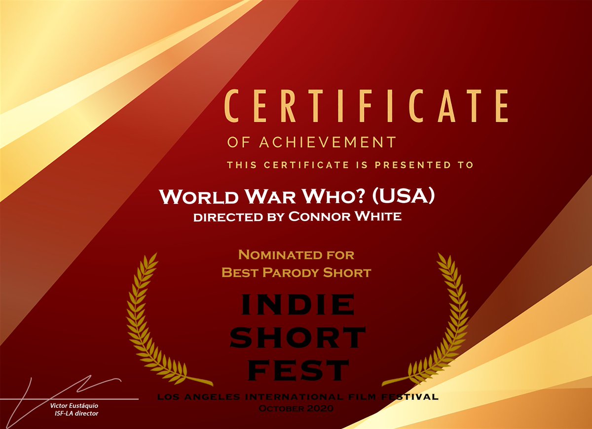 When my short film “World War Who?” (shot entirely on Super 8 film) was nominated for Best Parody Short by @indieshortfest, I got this bad boy printed out on fancy photo paper and framed on the wall.

#FilmFestival #Indiefilm #Indieshort #Shotonfilm #Super8